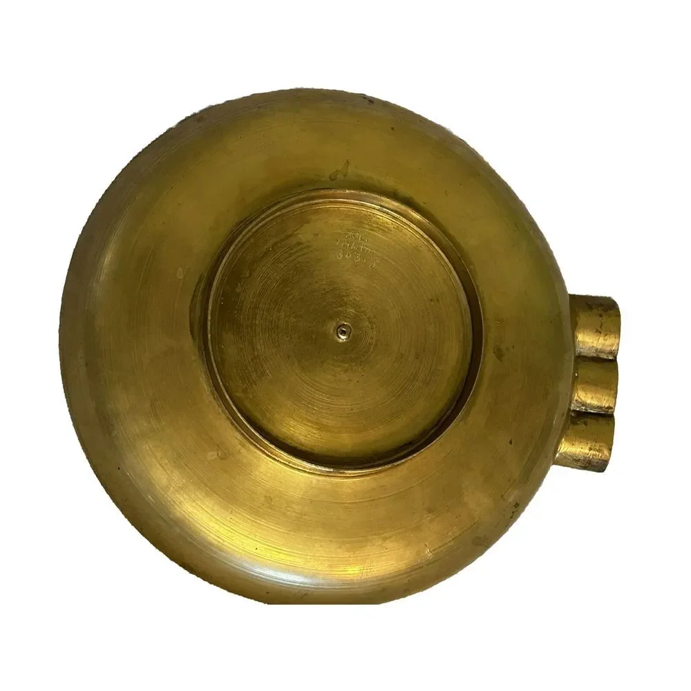 Vtg Large Brass Cigar Ashtray  Made in India Etched Floral Pattern  8